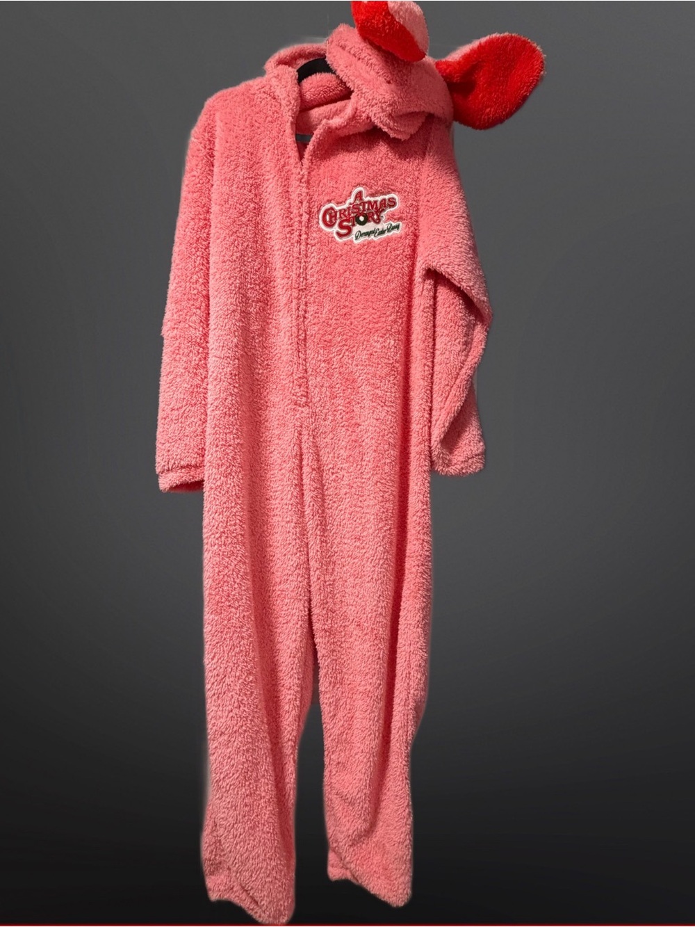 A Christmas Story Pink Zip Deranged Easter Bunny Costume Onesie